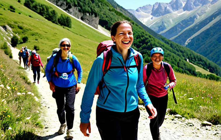 레저스포츠지도자 자격증 활용 가능한 직업 - Hiking Instructor**

"A cheerful woman in professional hiking gear, leading a group of diverse peopl...