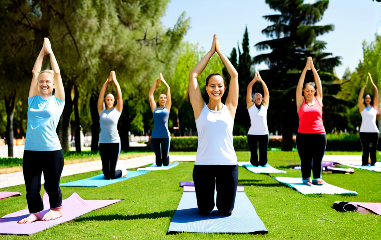 레저스포츠지도자 직업 전망 및 시장 변화 - Fitness in the Park**

Prompt: A fully clothed, smiling yoga instructor in modest athletic wear lead...
