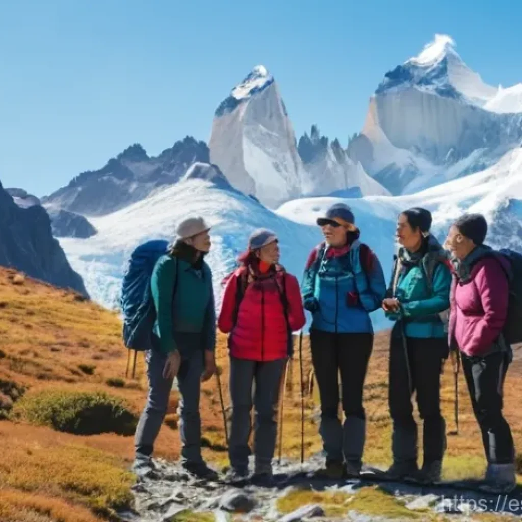 레저스포츠지도자 현장에서 필요한 언어 능력 - **Prompt:** A diverse group of international hikers, including a German couple and a Japanese family...