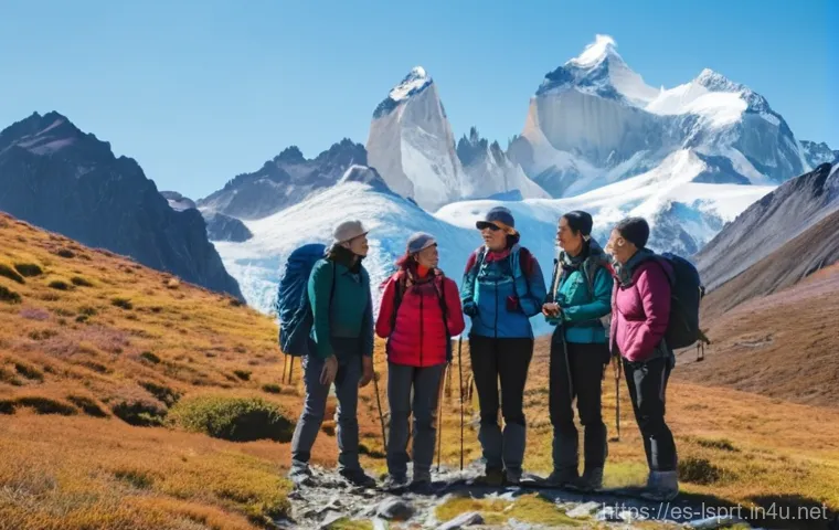 레저스포츠지도자 현장에서 필요한 언어 능력 - **Prompt:** A diverse group of international hikers, including a German couple and a Japanese family...
