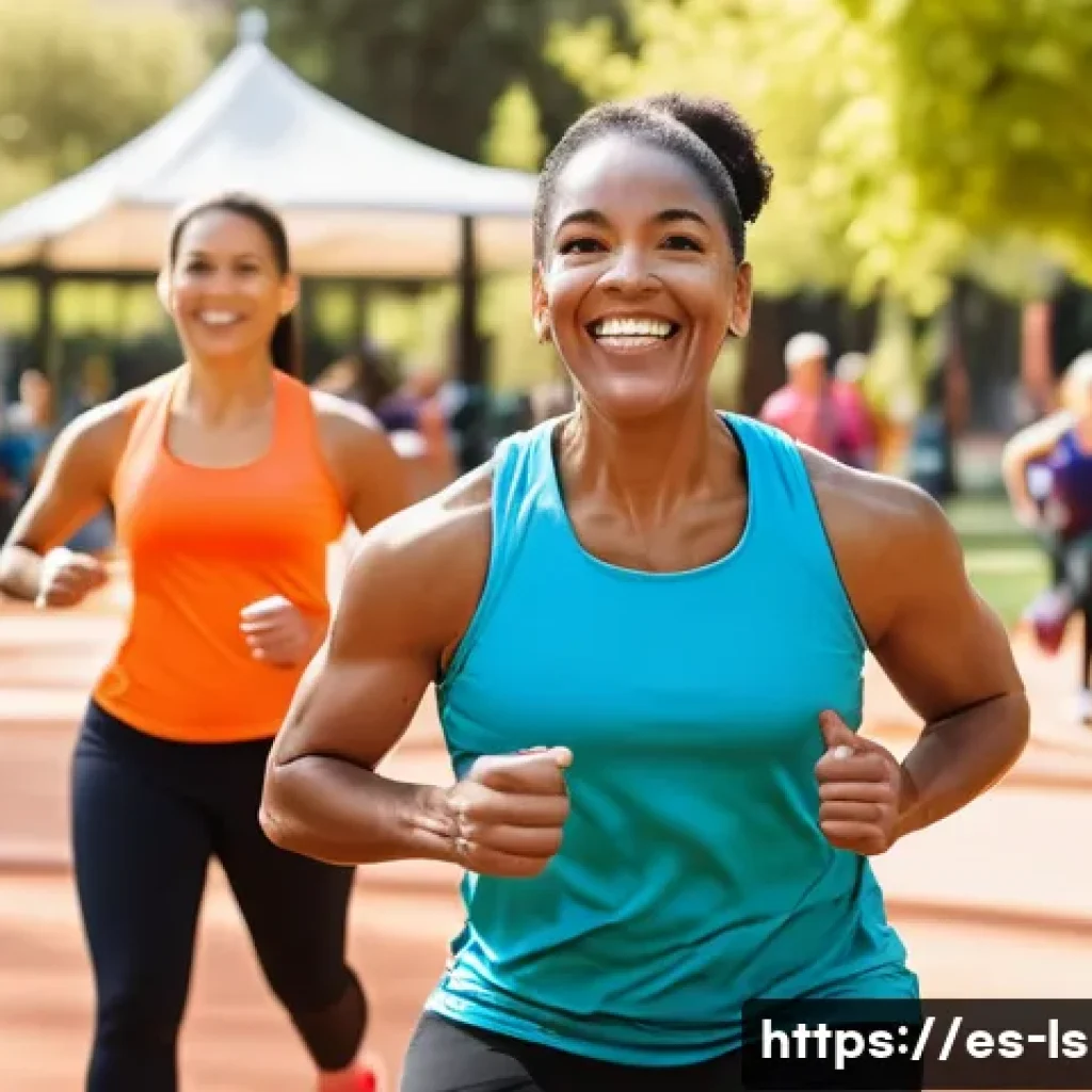 레저스포츠지도자 이직 성공을 위한 셀프 브랜딩 전략 - A professional sports instructor leading a diverse group of adults in an inclusive outdoor fitness c...