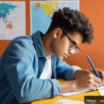 레저스포츠지도자 자격증 필기와 실기 병행 학습법 - A focused young adult student studying at a tidy desk in a cozy room filled with natural light, surr...