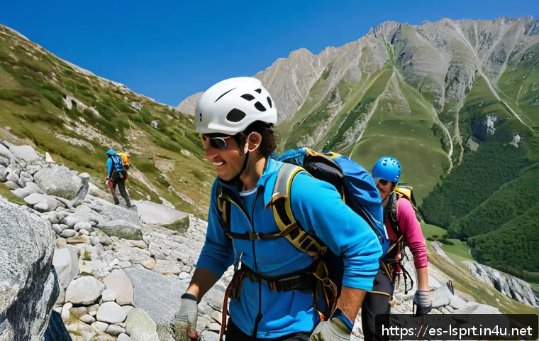 레저스포츠지도자 자격증 대비 유료 강의 추천 - A confident adventure sports instructor leading a mountain climbing class on a rocky terrain in the ...