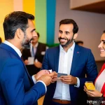 레저스포츠지도자 커뮤니티 참여로 얻을 수 있는 이점 - A vibrant professional networking event focused on recreational sports leaders in a modern conferenc...