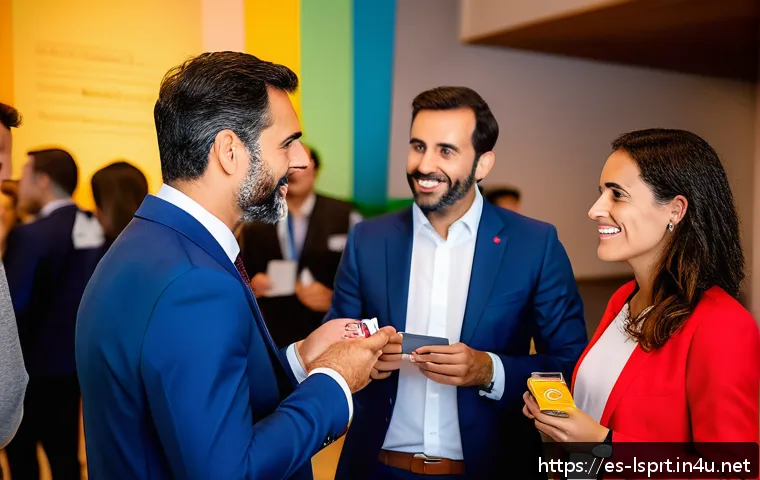 레저스포츠지도자 커뮤니티 참여로 얻을 수 있는 이점 - A vibrant professional networking event focused on recreational sports leaders in a modern conferenc...