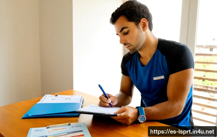 레저스포츠지도자 자격증 취득 준비 가이드 - Photorealistic Spanish-speaking young adult preparing for a recreational sports instructor certifica...